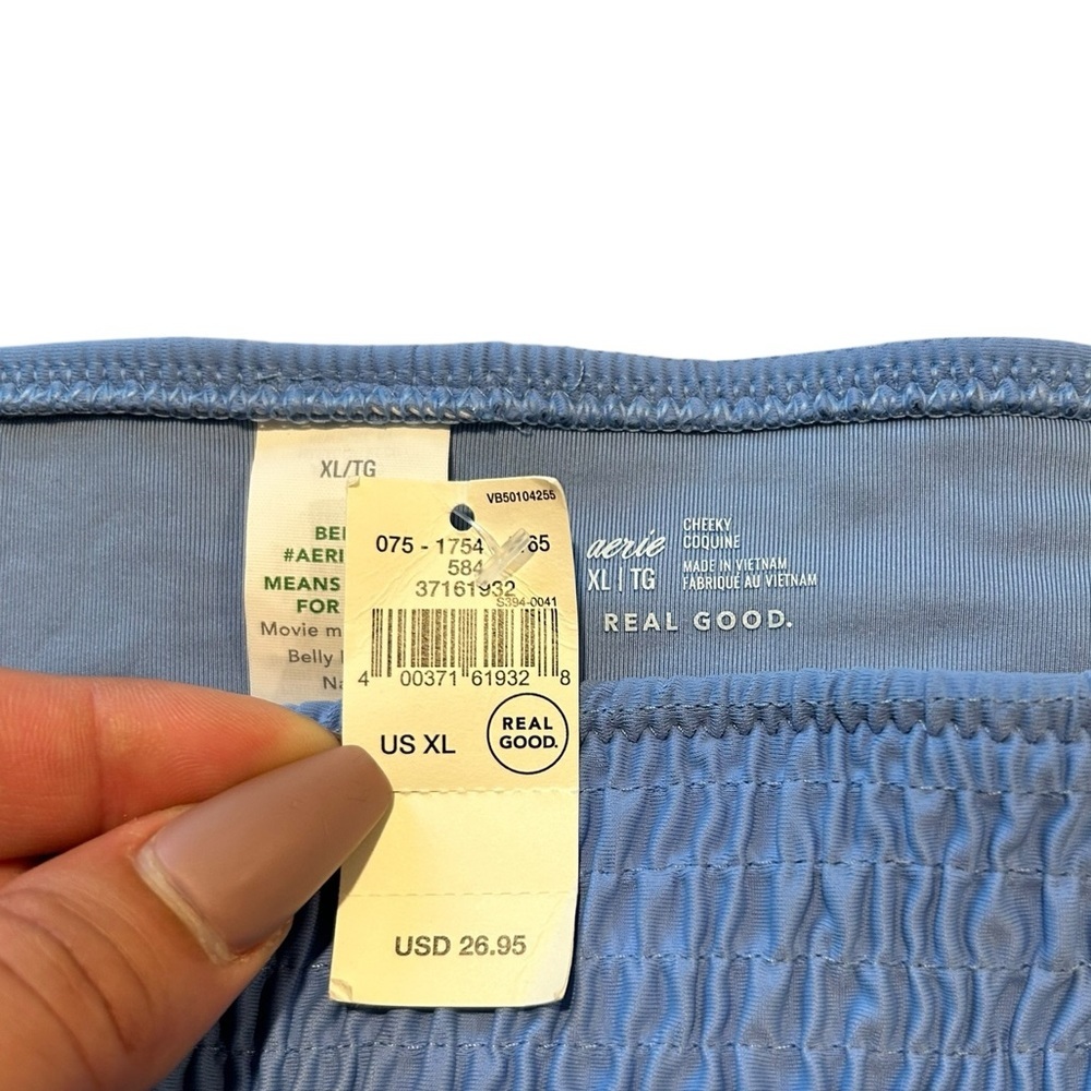 NWT AERIE Cheeky Side Tie Crinkle Bikini Bottoms XL Size - Picture 3 of 6